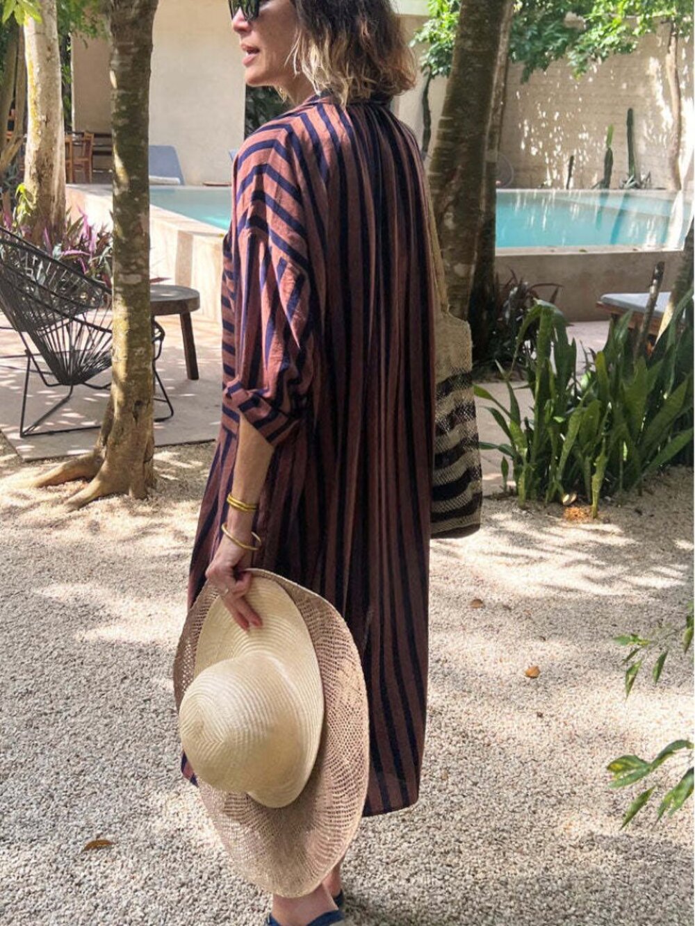 Two Moroccan Graphic Pocket Caftan Dress - Picture 3 of 7